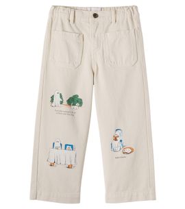 Bobo Choses Bobo Choses Patch-appliqué cotton twill pants