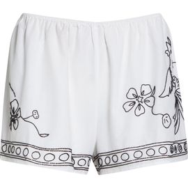 Bode Bode Beaded Cockatoo Cotton & Silk Poplin Tap Shorts
