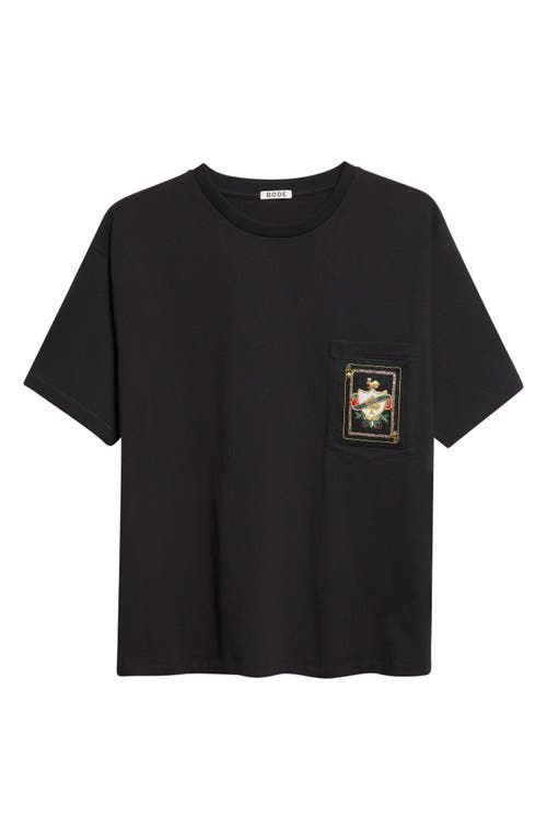 Bode Bode Bullion Card Embroidered Cotton Pocket T-Shirt