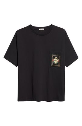 Bode Bode Bullion Card Embroidered Cotton Pocket T-Shirt