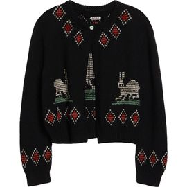 Bode Bode Bunny Cross Stitch Wool Cardigan