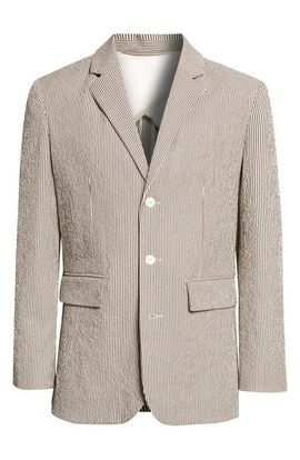 Bode Bode Café Stripe Cotton Stretch Seersucker Sport Coat