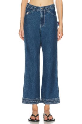 BODE BODE Embroidered Knolly Brook Straight Leg