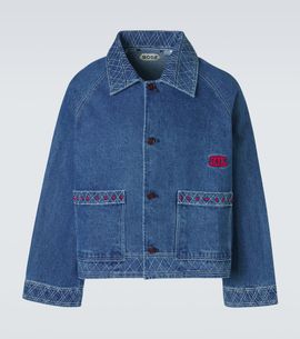 Bode Bode Embroidered wool and cotton denim jacket