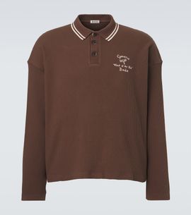 Bode Bode Geneva waffle-knit cotton polo sweater