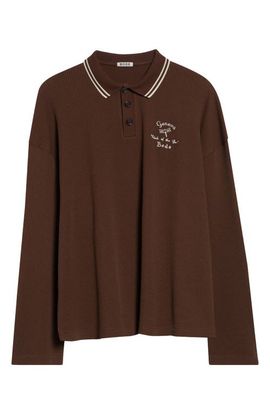 Bode Bode Geneva Waffle Knit Cotton Polo