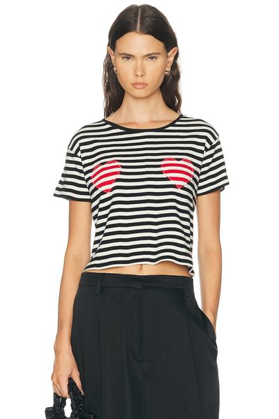 BODE BODE Rib Stripe Heart Tee