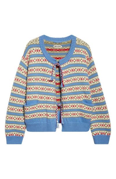 Bode Bode Wedgewood Virgin Wool Cardigan