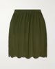 BODE Mab scalloped gathered silk-crepon mini skirt - 1