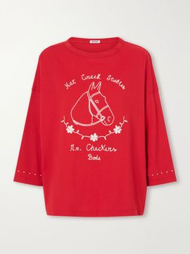 BODE Stables embroidered cotton-jersey T-shirt
