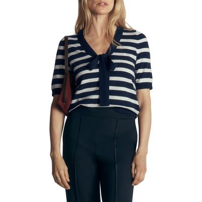Boden Boden Felicity Bow Cotton & Cashmere Sweater