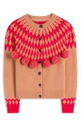 Boden Boden Mae Fair Isle Pompom Cardigan