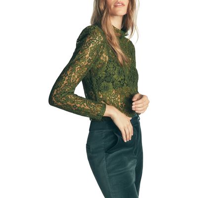 Boden Boden Mock Neck Lace Top