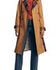Boden Boden Plaid Accent Double Breasted Cotton Trench Coat - 1