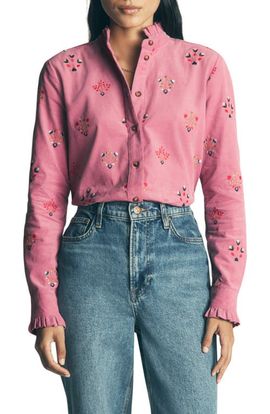 Boden Boden Sienna Embroidered Frill Corduroy Shirt
