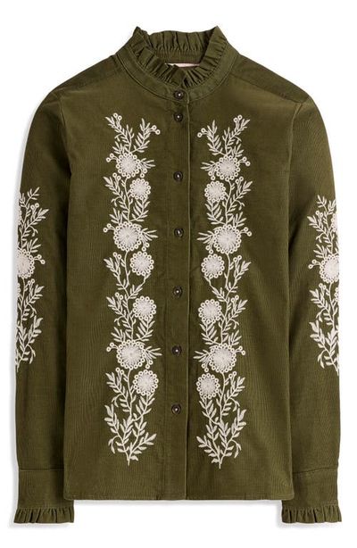 Boden Boden Sienna Frill Embroidered Corduroy Shirt