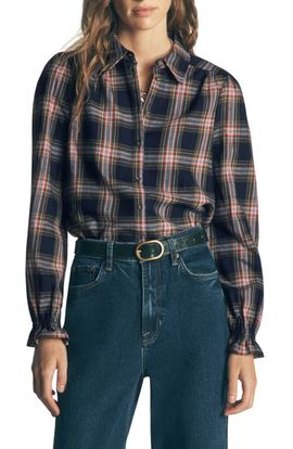 Boden Boden Violet Cotton Check Shirt