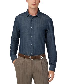 Boggi Milano Boggi Milano Denim Long Sleeve Button Front Shirt