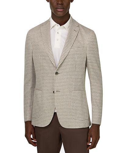 Boggi Milano Boggi Milano Regular Fit Gingham Linen Blazer
