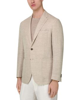 Boggi Milano Boggi Milano Regular Fit Herringbone Linen Jacket