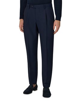 Boggi Milano Boggi Milano Regular Fit Wool Mohair Pleated Pants