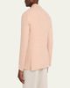 Boglioli Men's Linen and Wool Herringbone Single-Breasted Blazer - 3