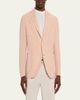 Boglioli Men's Linen and Wool Herringbone Single-Breasted Blazer - 4