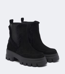 Bogner Bogner Sapporo shearling-trimmed suede ankle boots