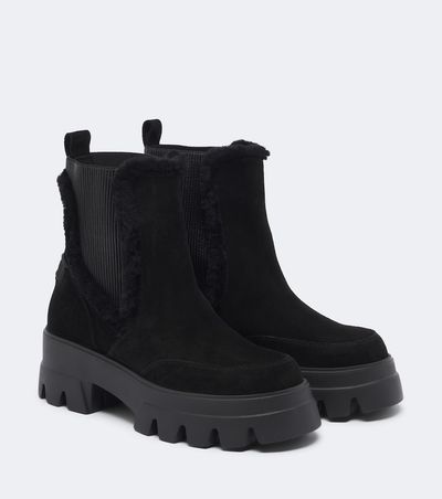 Bogner Bogner Sapporo shearling-trimmed suede ankle boots