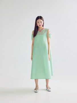 bomnal boutique LEAF MIDI DRESS _ GREEN