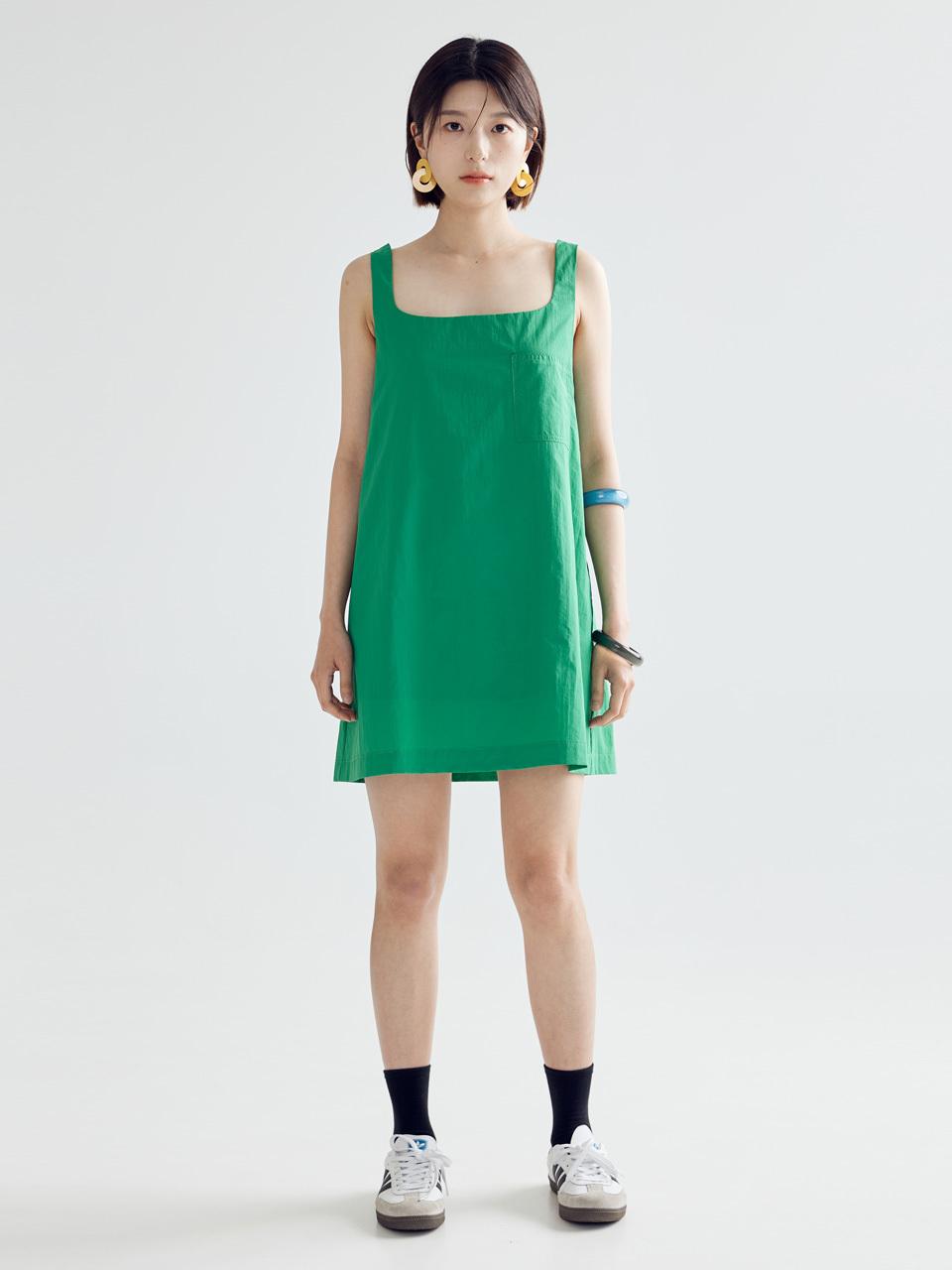 bomnal boutique SQUARE MINI DRESS - GREEN