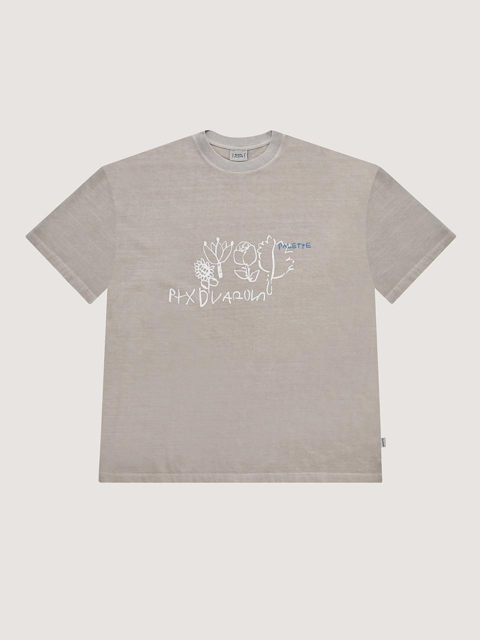 BONATS PALETTE Flower Pigment T-shirt [Beige]