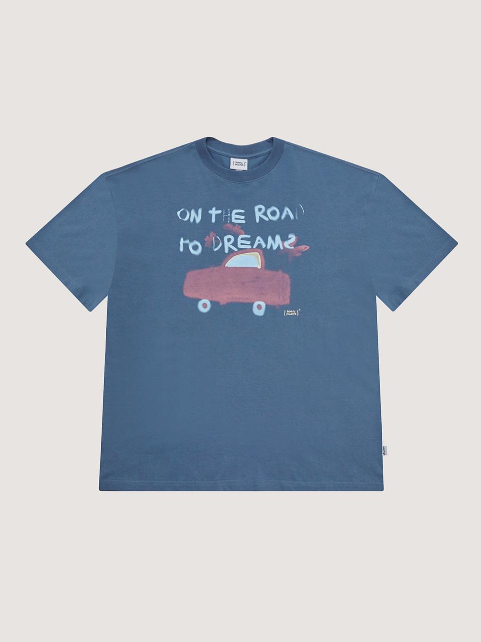 BONATS PALETTE Front Car Print T-shirt [TEAL BLUE]
