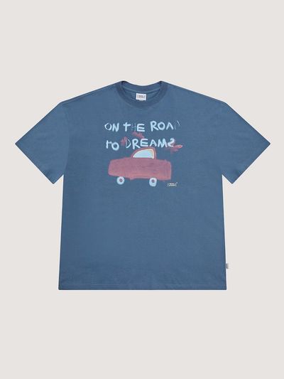 BONATS PALETTE Front Car Print T-shirt [TEAL BLUE]