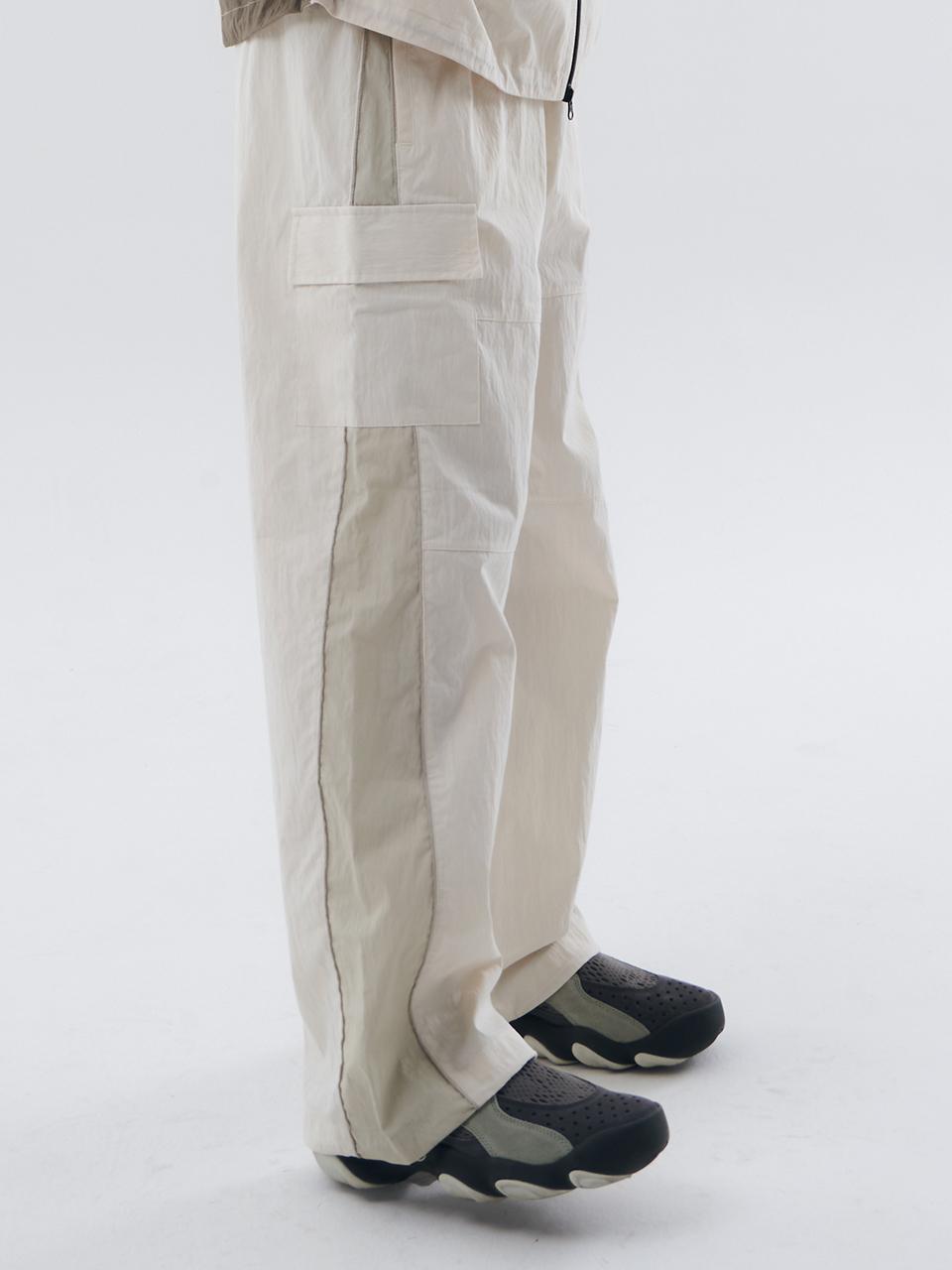 BONATS PALETTE Incision Nylon Cargo Pants [Light Beige]