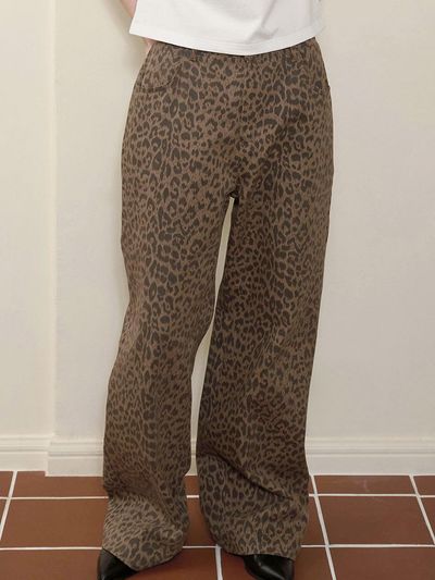 BONATS PALETTE Leopard Wide Pants [BEIGE]