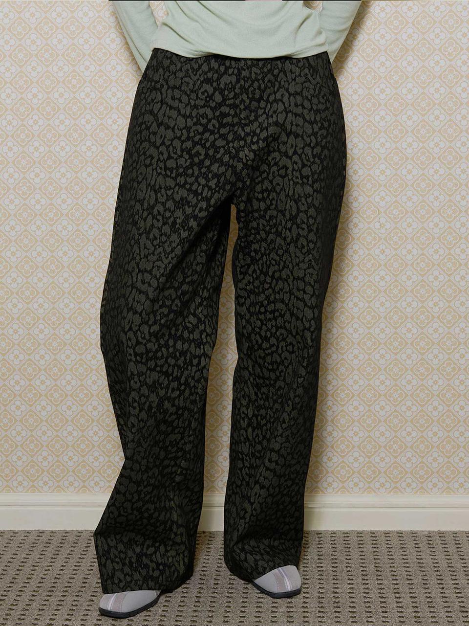 BONATS PALETTE Leopard Wide Pants [BLACK]