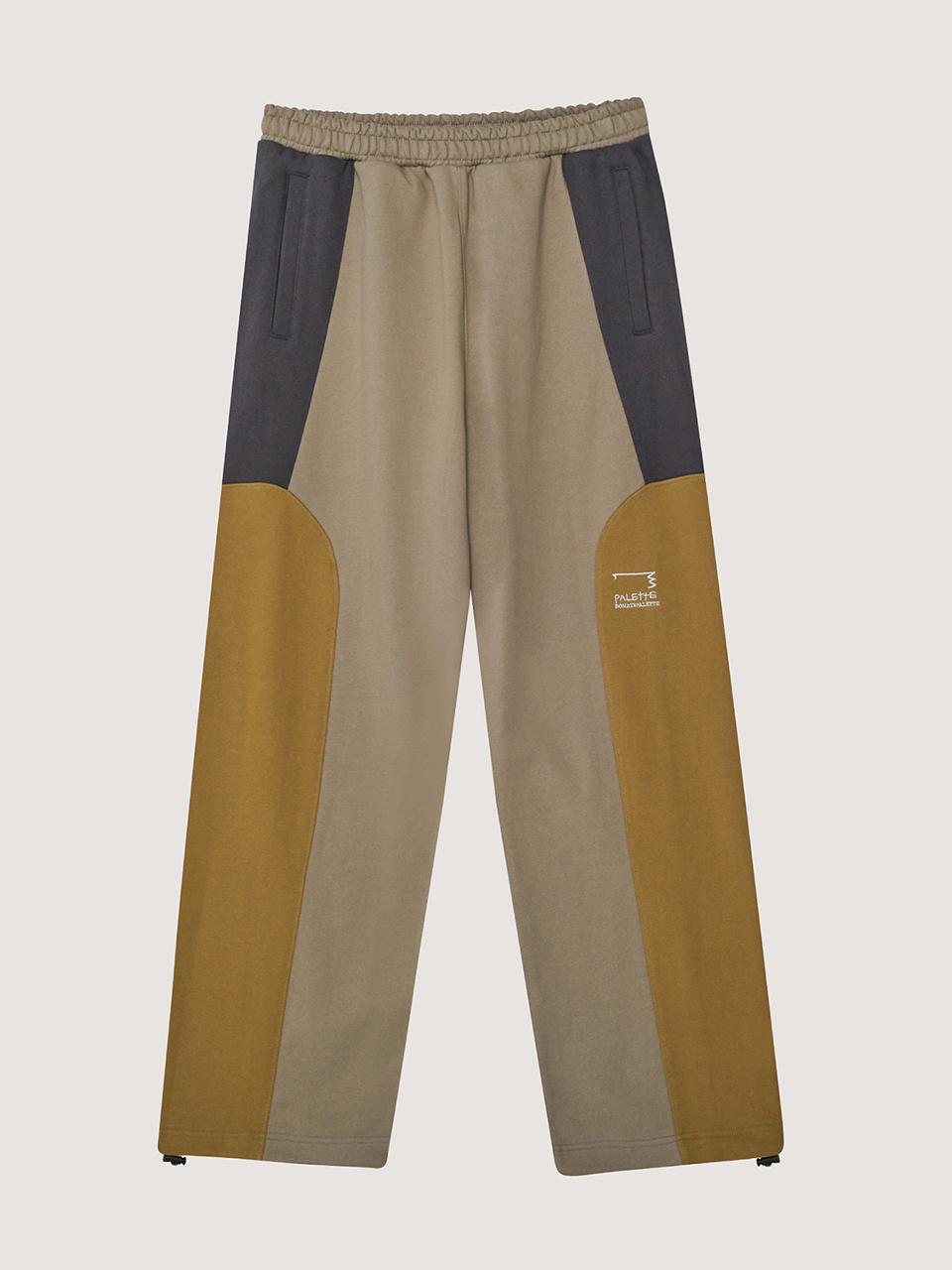 BONATS PALETTE Mix String Wide Sweat Pants [KHAKI GRAY]
