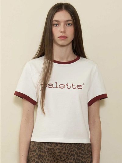 BONATS PALETTE Palette Semi-Crop Short Sleeve T-shirt [WHITE]