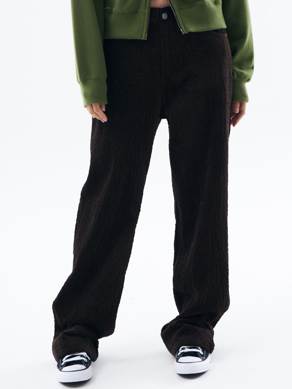 BONATS PALETTE Semi-Wide Bootcut Corduroy Pants [BROWN]