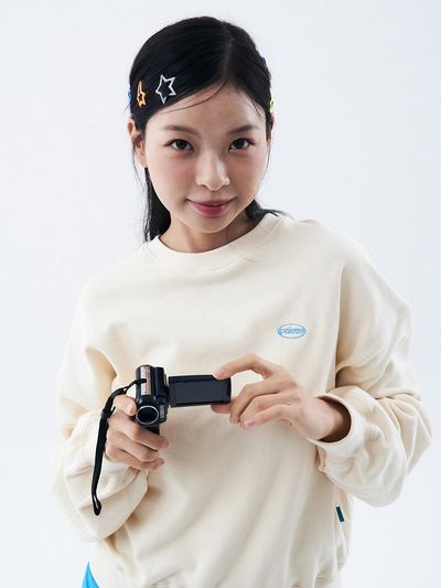 BONATS PALETTE Small Logo Semi-Crop Sweatshirt [BEIGE]