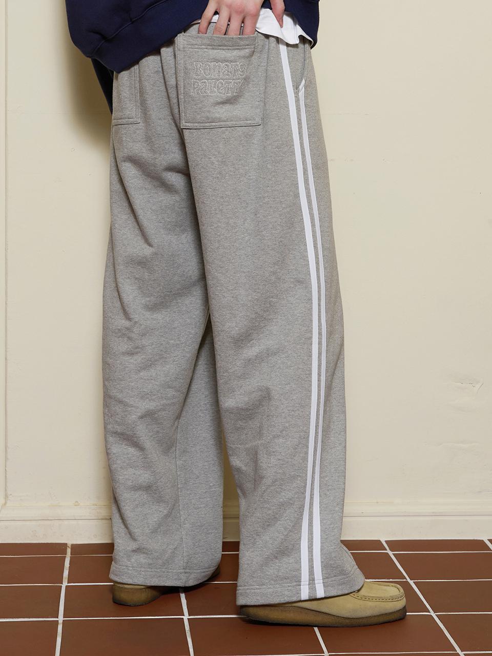 BONATS PALETTE Track Wide Sweat Pants [MELANGE GRAY]