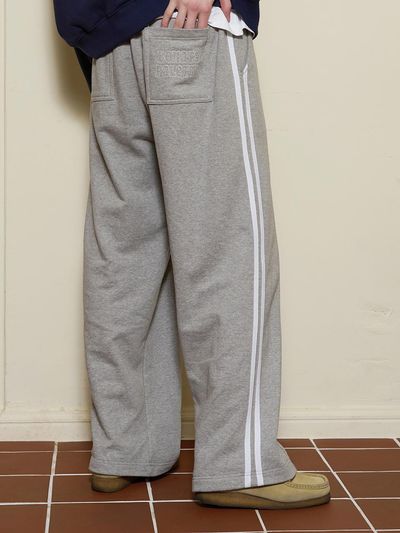 BONATS PALETTE Track Wide Sweat Pants [MELANGE GRAY]