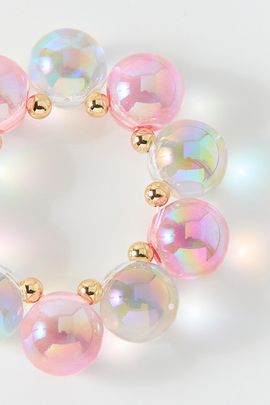 BONBONWHIMS BONBONWHIMS Bubbles Beaded Bracelet in Iridescent Aura, Women's at Urban Outfitters