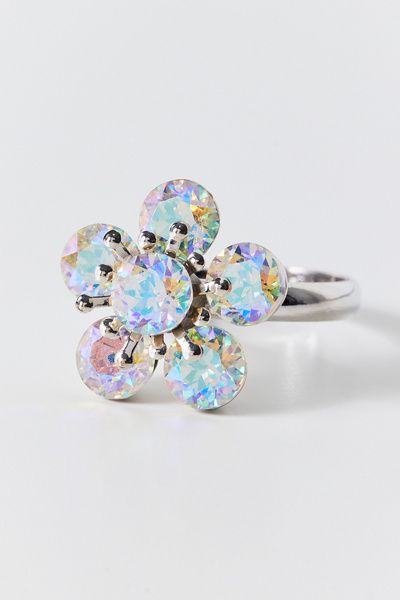 BONBONWHIMS BONBONWHIMS Flower Gumball Ring in Silver, Women's at Urban Outfitters