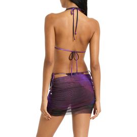 bond-eye bond-eye Claudia Ruched Mesh Cover-Up Miniskirt