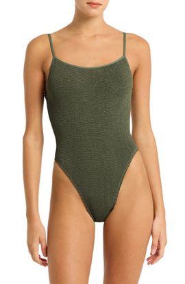 bond-eye bond-eye Low Palace Textured Open Back One-Piece Swimsuit
