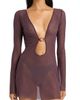bond-eye bond-eye Priya Ring Cutout Long Sleeve Cover-Up Minidress - 1