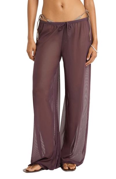 bond-eye bond-eye Riley Wide Leg Mesh Cover-Up Pants