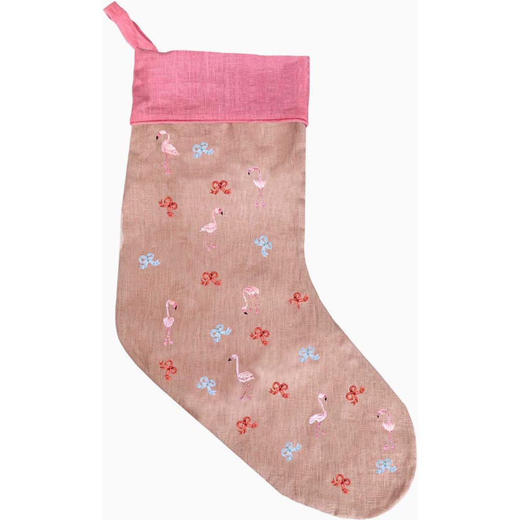 Bond & Grace Bond & Grace Bowing Flamingos Holiday Stocking